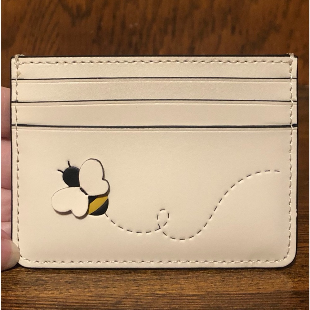 *NWT-Kate Spade-Honey Bee π Straw/Leather Tote, Lg Wallet & Card Holder-807: - Picture 14 of 16